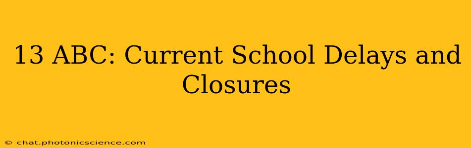 13 ABC: Current School Delays and Closures