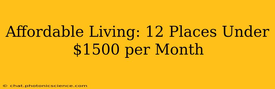 Affordable Living: 12 Places Under $1500 per Month