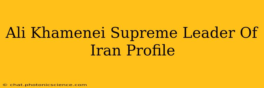 Ali Khamenei Supreme Leader Of Iran Profile