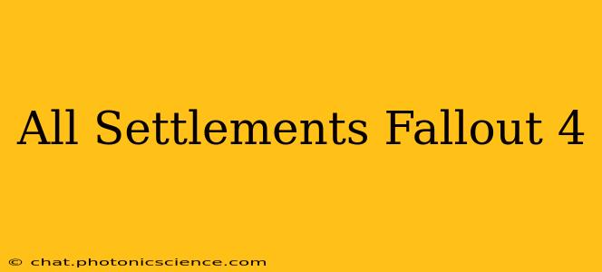 All Settlements Fallout 4