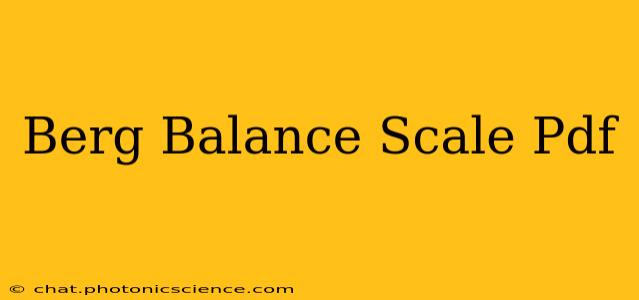 Berg Balance Scale Pdf