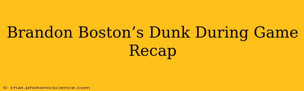 Brandon Boston’s Dunk During Game Recap