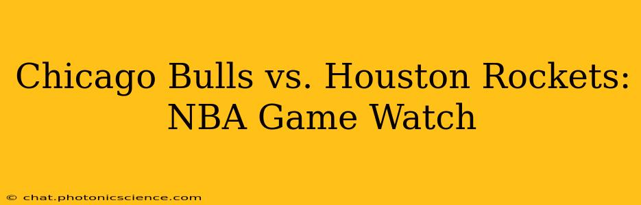 Chicago Bulls vs. Houston Rockets: NBA Game Watch