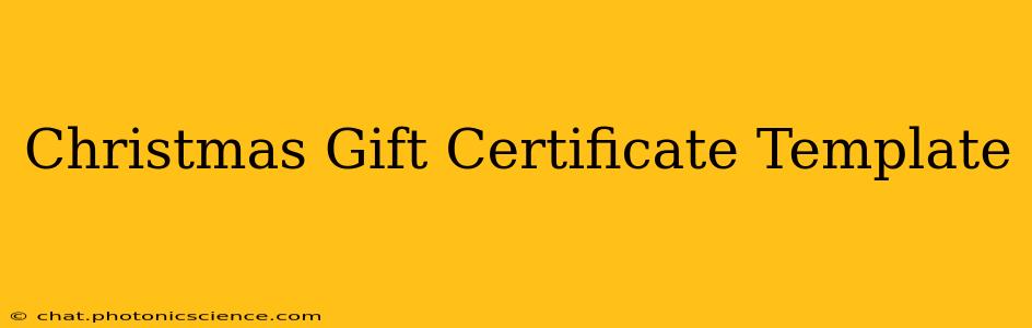 Christmas Gift Certificate Template