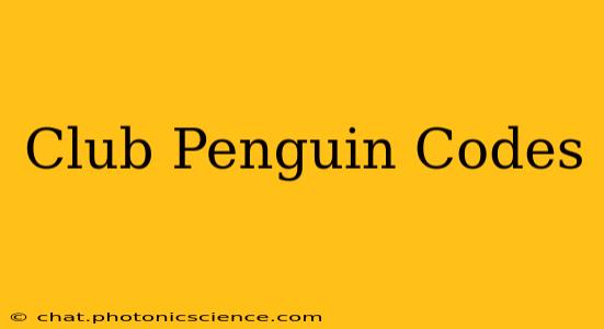 Club Penguin Codes