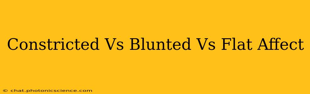 Constricted Vs Blunted Vs Flat Affect