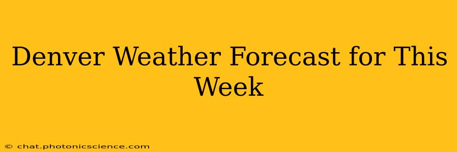 Denver Weather Forecast for This Week
