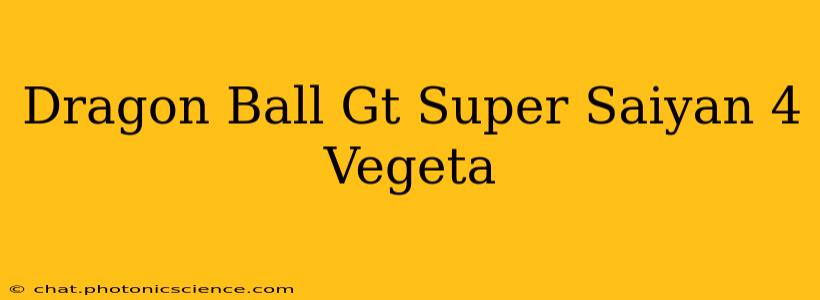 Dragon Ball Gt Super Saiyan 4 Vegeta