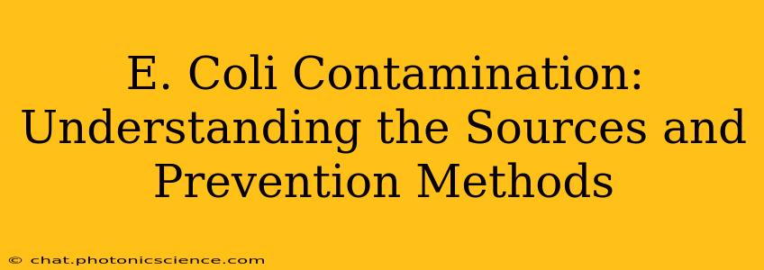 E. Coli Contamination: Understanding the Sources and Prevention Methods