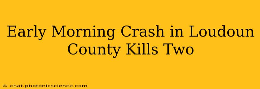 Early Morning Crash in Loudoun County Kills Two