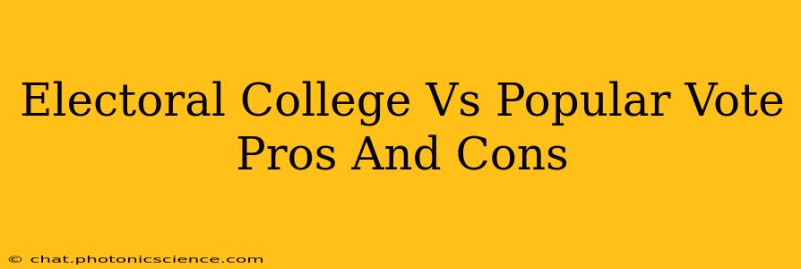 Electoral College Vs Popular Vote Pros And Cons