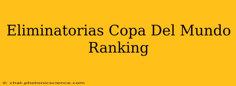 Eliminatorias Copa Del Mundo Ranking
