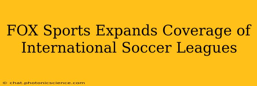 FOX Sports Expands Coverage of International Soccer Leagues