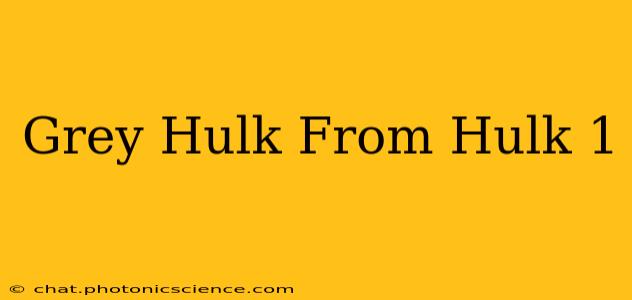Grey Hulk From Hulk 1