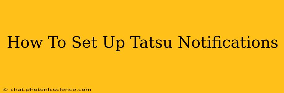 How To Set Up Tatsu Notifications