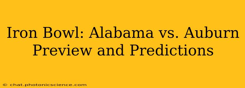 Iron Bowl: Alabama vs. Auburn Preview and Predictions