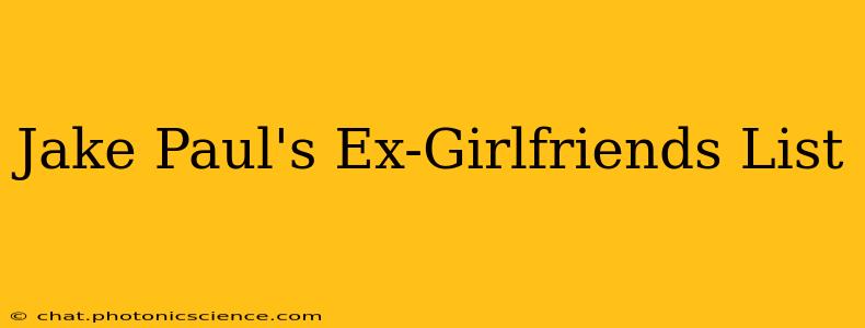 Jake Paul's Ex-Girlfriends List