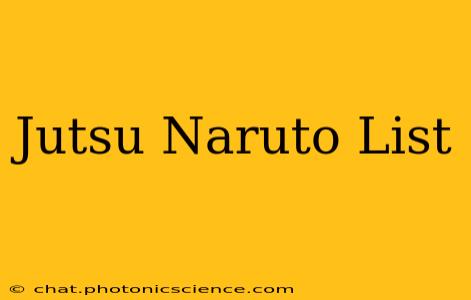 Jutsu Naruto List