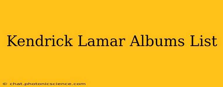 Kendrick Lamar Albums List