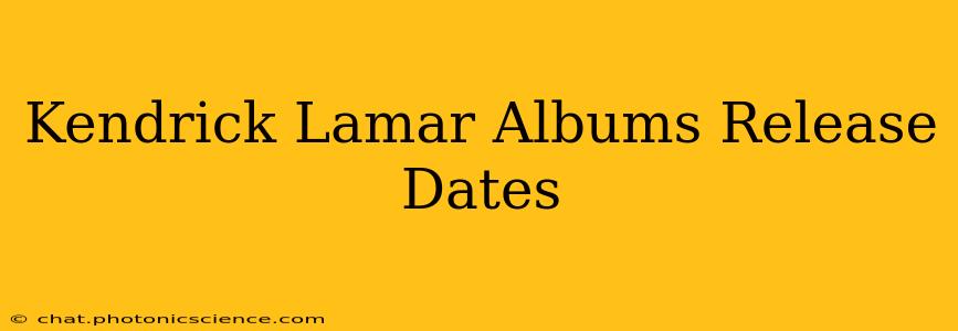 Kendrick Lamar Albums Release Dates