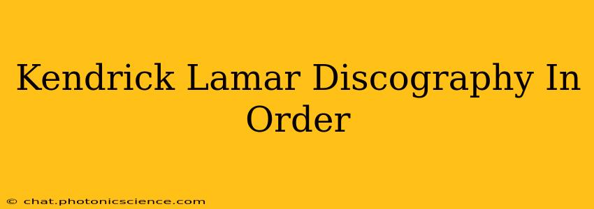 Kendrick Lamar Discography In Order