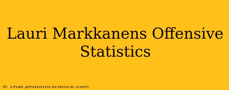 Lauri Markkanens Offensive Statistics