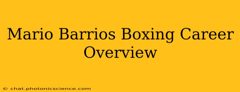 Mario Barrios Boxing Career Overview