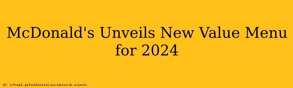 McDonald's Unveils New Value Menu for 2024