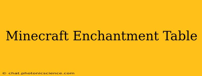 Minecraft Enchantment Table