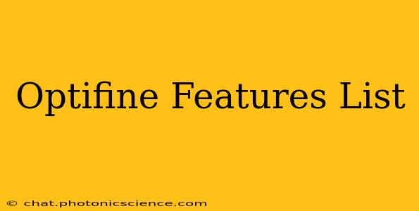 Optifine Features List
