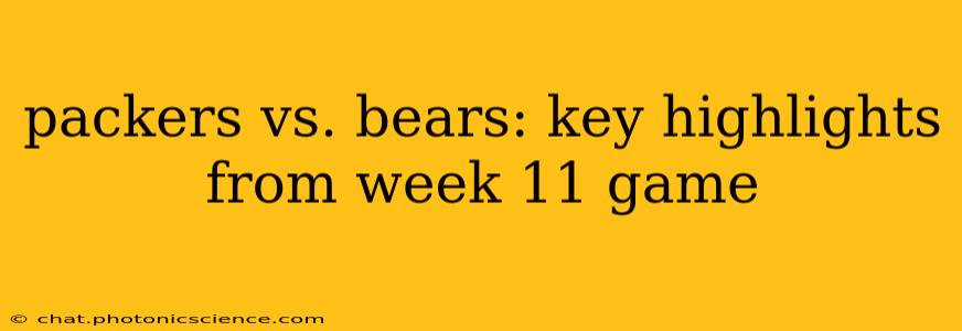 packers vs. bears: key highlights from week 11 game