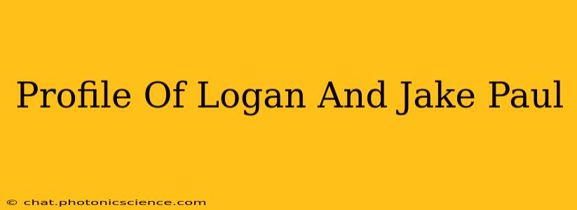 Profile Of Logan And Jake Paul