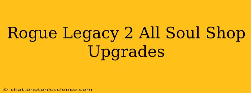 Rogue Legacy 2 All Soul Shop Upgrades