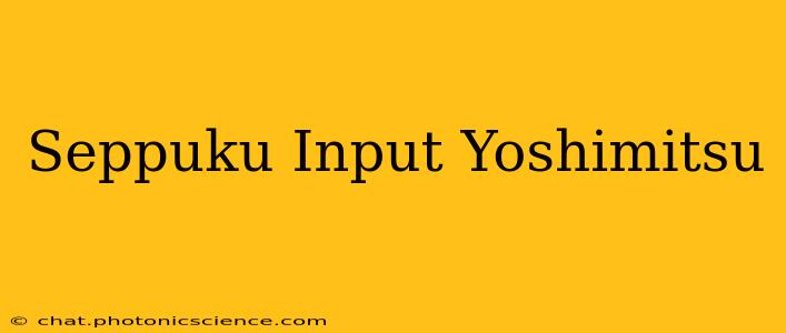 Seppuku Input Yoshimitsu