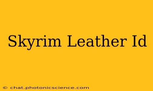 Skyrim Leather Id