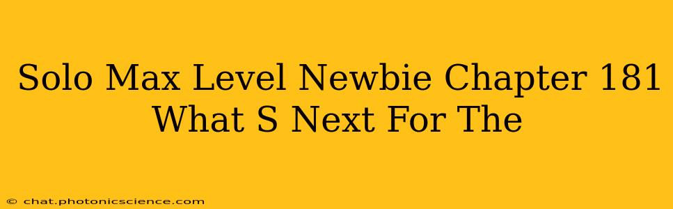 Solo Max Level Newbie Chapter 181 What S Next For The