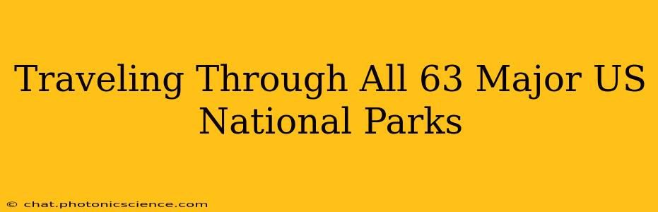 Traveling Through All 63 Major US National Parks