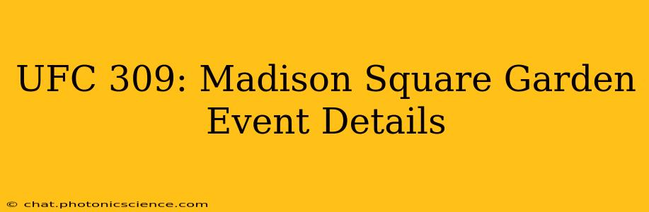 UFC 309: Madison Square Garden Event Details