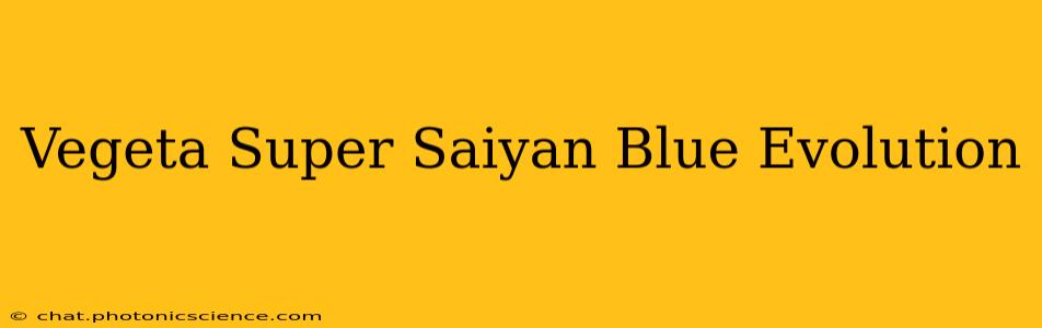 Vegeta Super Saiyan Blue Evolution