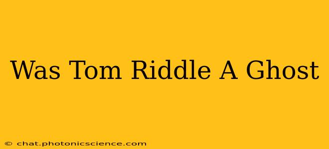 Was Tom Riddle A Ghost