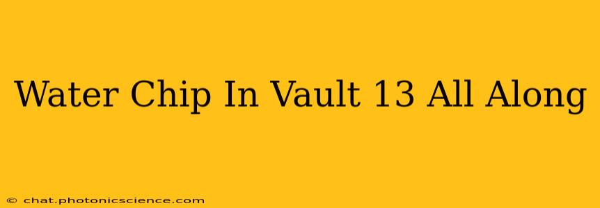 Water Chip In Vault 13 All Along