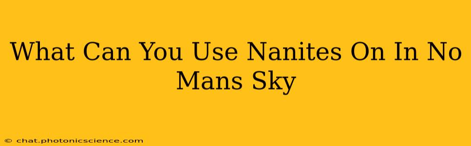What Can You Use Nanites On In No Mans Sky