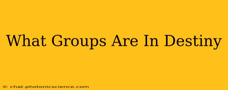 What Groups Are In Destiny