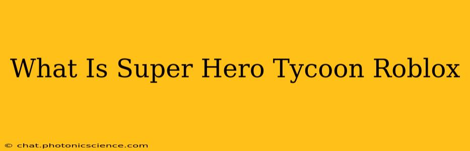 What Is Super Hero Tycoon Roblox