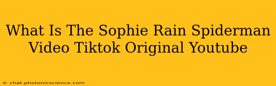 What Is The Sophie Rain Spiderman Video Tiktok Original Youtube